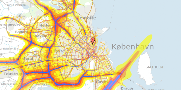 Trafikstøjkort på Abildgaardsgade 30, 2100 København Ø