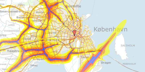 Trafikstøjkort på Absalonsgade 7, 1. th, 1658 København V