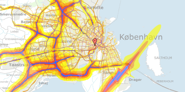 Trafikstøjkort på Absalonsgade 16, 1. , 1658 København V