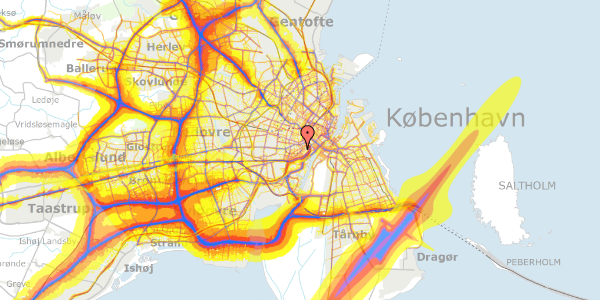 Trafikstøjkort på Absalonsgade 33, 1658 København V