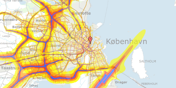 Trafikstøjkort på Adelgade 6A, 1. th, 1304 København K