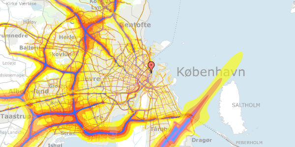 Trafikstøjkort på Adelgade 52, 2. th, 1304 København K