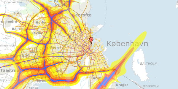 Trafikstøjkort på Adelgade 55, 3. th, 1304 København K