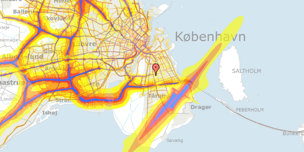 Trafikstøjkort på Agerlandsvej 21, 2300 København S