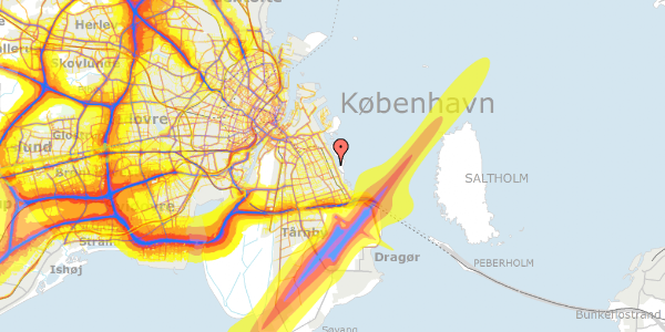 Trafikstøjkort på Agnetevej 7A, 2300 København S