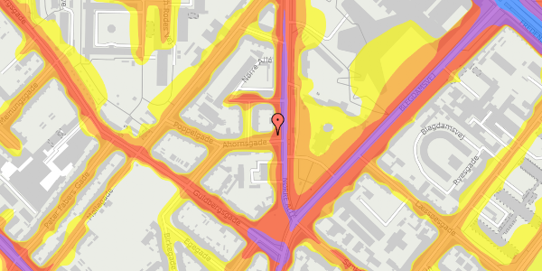 Trafikstøjkort på Ahornsgade 4, st. th, 2200 København N