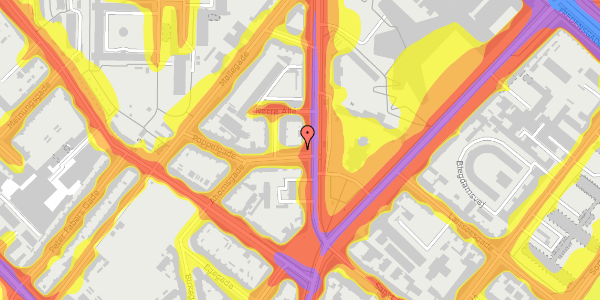 Trafikstøjkort på Ahornsgade 4, 2. tv, 2200 København N