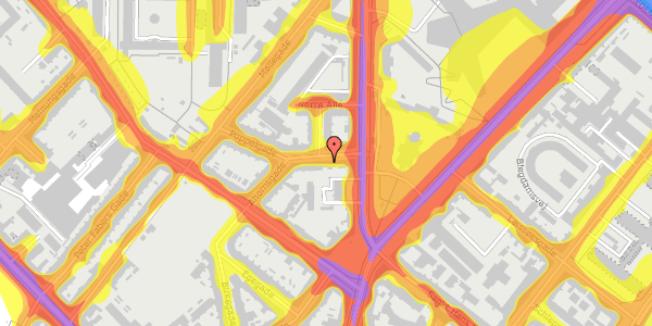 Trafikstøjkort på Ahornsgade 5A, st. th, 2200 København N