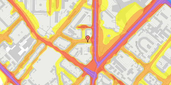 Trafikstøjkort på Ahornsgade 5A, 4. tv, 2200 København N