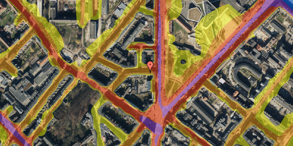 Trafikstøjkort på Ahornsgade 5, 3. , 2200 København N