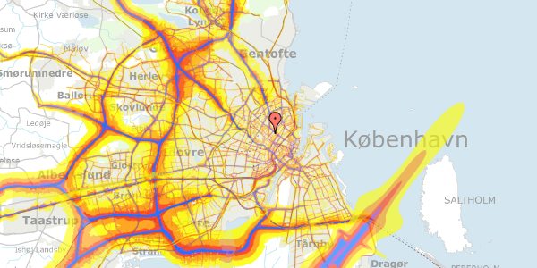 Trafikstøjkort på Ahornsgade 6B, st. tv, 2200 København N