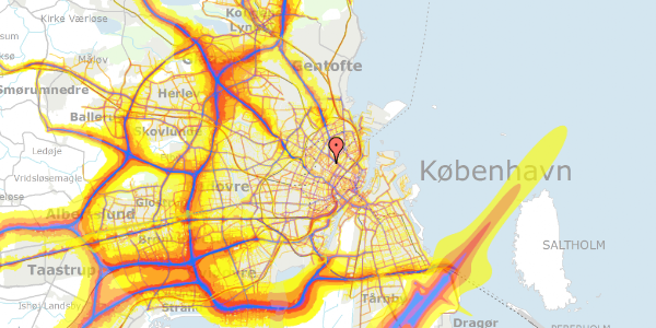 Trafikstøjkort på Ahornsgade 6C, 2. tv, 2200 København N