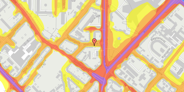 Trafikstøjkort på Ahornsgade 7, st. , 2200 København N