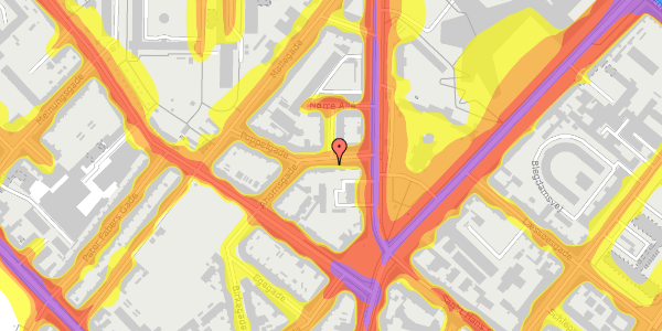 Trafikstøjkort på Ahornsgade 7, 2. th, 2200 København N