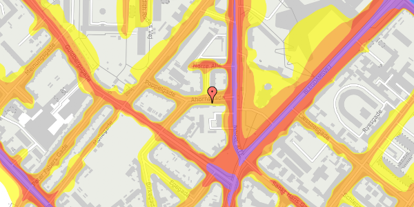 Trafikstøjkort på Ahornsgade 7, 4. , 2200 København N