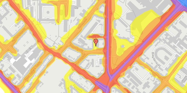 Trafikstøjkort på Ahornsgade 8A, kl. , 2200 København N