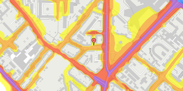 Trafikstøjkort på Ahornsgade 8, kl. th, 2200 København N