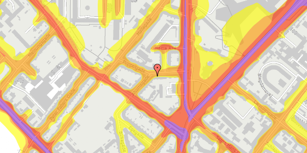 Trafikstøjkort på Ahornsgade 13, kl. th, 2200 København N