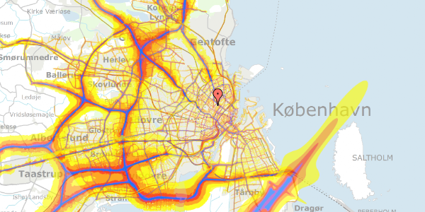 Trafikstøjkort på Ahornsgade 16, k2. , 2200 København N