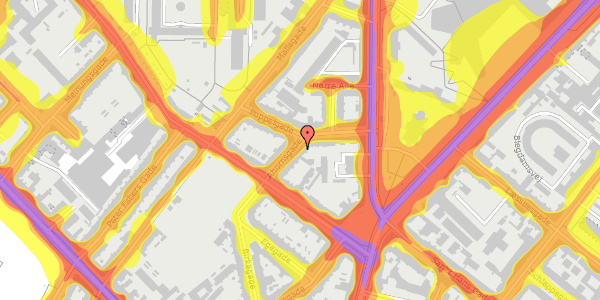 Trafikstøjkort på Ahornsgade 17, kl. tv, 2200 København N