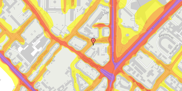 Trafikstøjkort på Ahornsgade 17, st. , 2200 København N