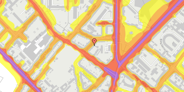 Trafikstøjkort på Ahornsgade 21, kl. , 2200 København N