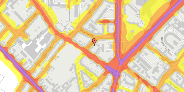 Trafikstøjkort på Ahornsgade 23, 2. th, 2200 København N