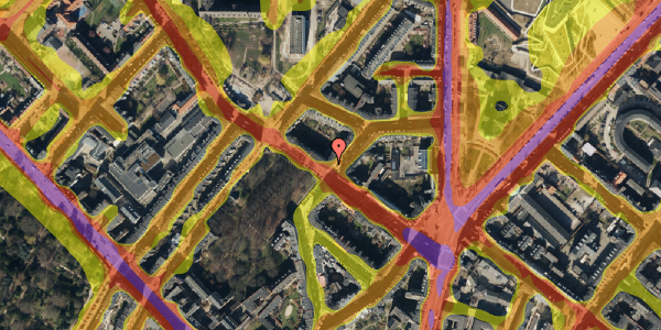 Trafikstøjkort på Ahornsgade 24, 1. tv, 2200 København N