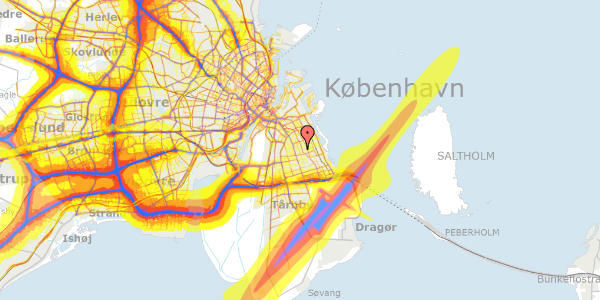 Trafikstøjkort på Ahrenkildes Allé 7, 2300 København S