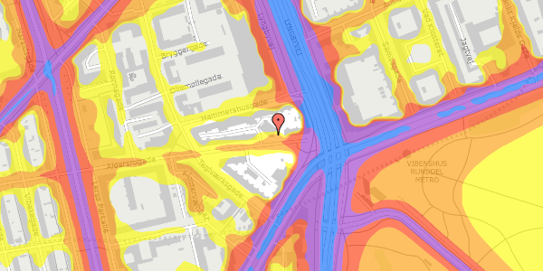 Trafikstøjkort på Aldersrogade 6A, st. , 2100 København Ø