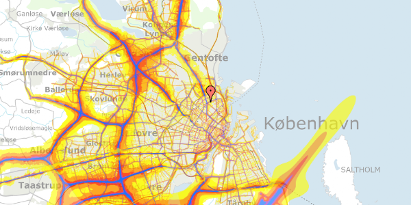 Trafikstøjkort på Aldersrogade 6D, kl. tv, 2100 København Ø