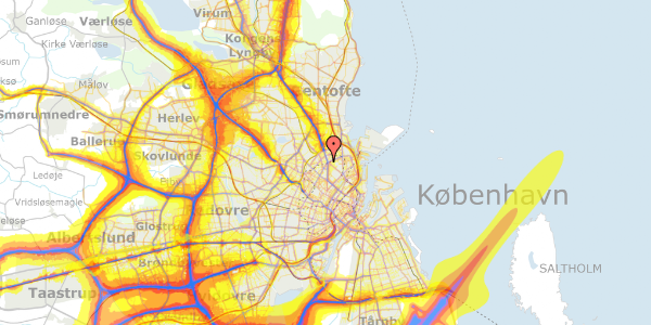 Trafikstøjkort på Aldersrogade 9, st. tv, 2100 København Ø