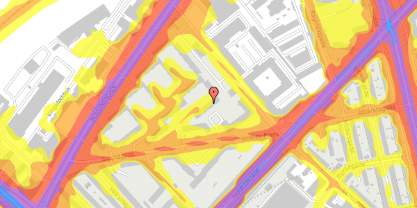 Trafikstøjkort på Sigynsgade 77, 3. tv, 2200 København N