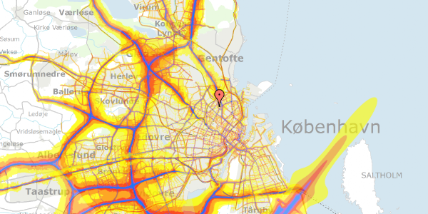 Trafikstøjkort på Sigynsgade 54, 2. th, 2200 København N