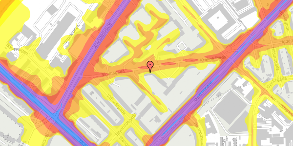 Trafikstøjkort på Sigynsgade 36, 2. th, 2200 København N