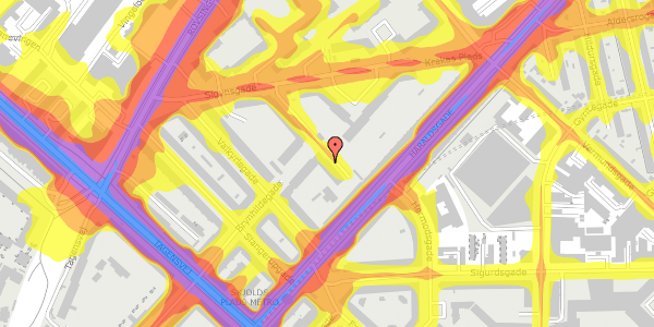 Trafikstøjkort på Sigynsgade 32, 3. mf, 2200 København N