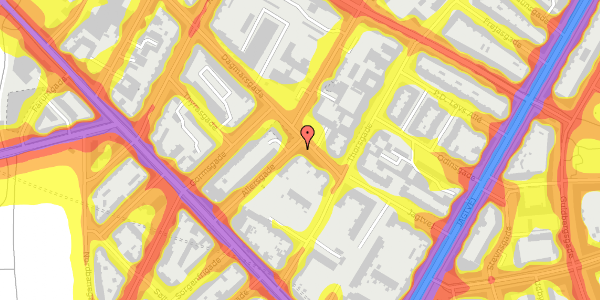 Trafikstøjkort på Allersgade 18, 1. th, 2200 København N