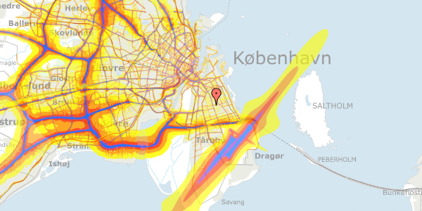 Trafikstøjkort på Alperosevej 3, st. , 2300 København S