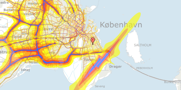 Trafikstøjkort på Alperosevej 3, 1. , 2300 København S