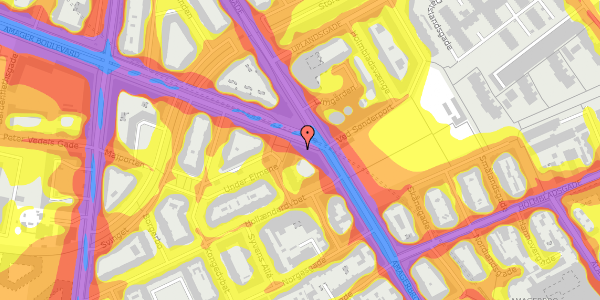 Trafikstøjkort på Amager Boulevard 132, st. 2, 2300 København S