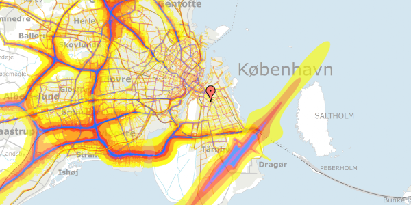 Trafikstøjkort på Amagerfælledvej 93, st. th, 2300 København S