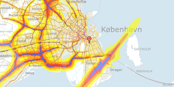 Trafikstøjkort på Amagerfælledvej 127, st. th, 2300 København S