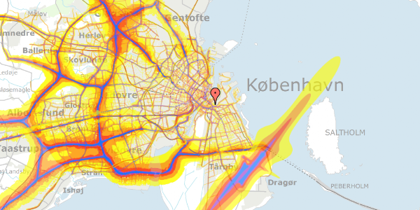 Trafikstøjkort på Amagergade 1D, 2. , 1423 København K