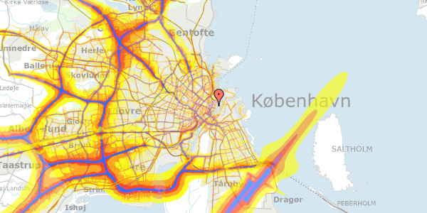 Trafikstøjkort på Amaliegade 9, 3. , 1256 København K