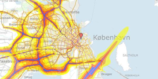 Trafikstøjkort på Amaliegade 11C, 1. , 1256 København K