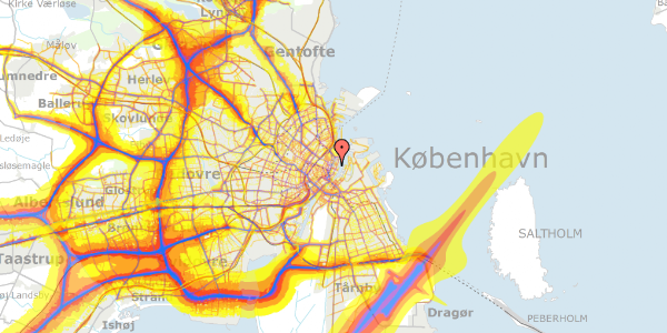 Trafikstøjkort på Amaliegade 13D, 2. th, 1256 København K