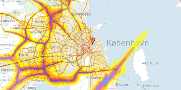 Trafikstøjkort på Amaliegade 13F, st. th, 1256 København K