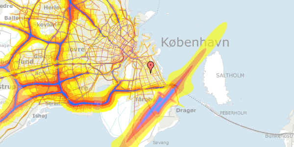 Trafikstøjkort på Amsterdamvej 14, 2300 København S