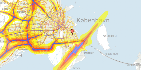 Trafikstøjkort på Amsterdamvej 38, st. th, 2300 København S