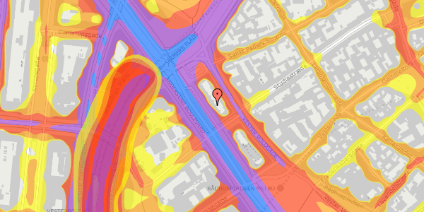 Trafikstøjkort på H.C. Andersens Boulevard 9, st. , 1553 København V